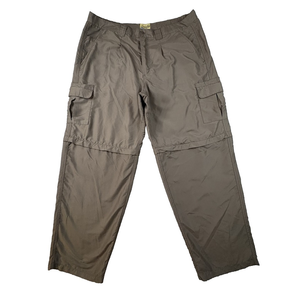 Guide's Choice Men's 2XL (41.5x32) Brown Convertible Cargo Pants Zip Off Hiking